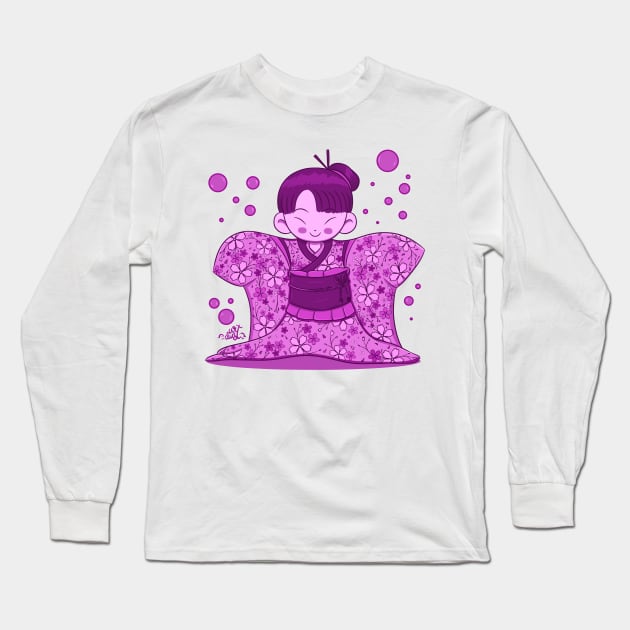 Cherry Blossom Girl Long Sleeve T-Shirt by Sketchbook ni Abi